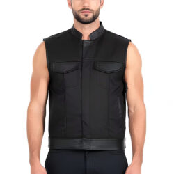 Pier leather trim cordura leather vest - SGR - Spirit Gear
