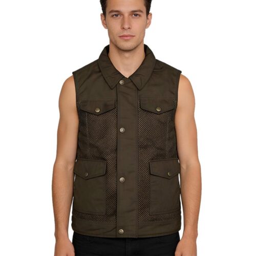 TRACK WAXED COTTON VEST